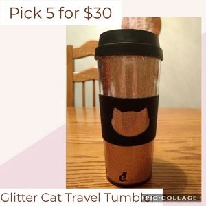 Glitter Cat Travel Tumbler